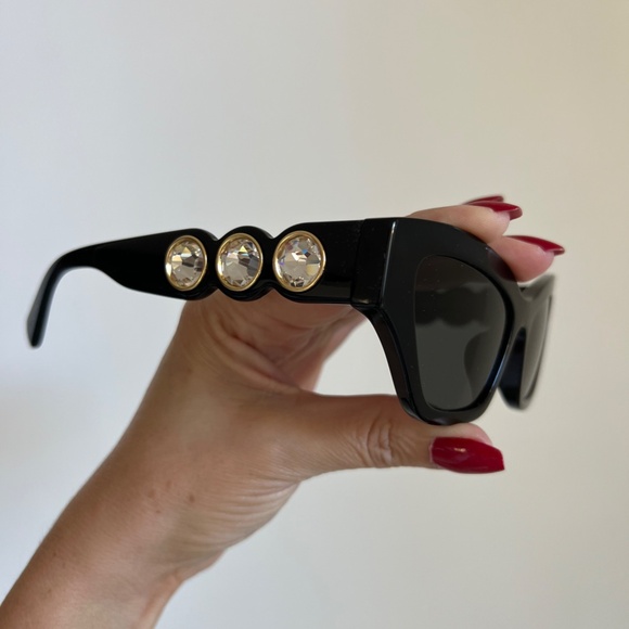 SWAROVSKI SK6021 Crystal Embellished Black Cat Eye Sunglasses main image 6